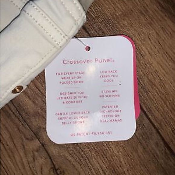 Isabel Maternity Light Khaki Crossover Panel Skinny Pants Multiple Sizes - Picture 3 of 5